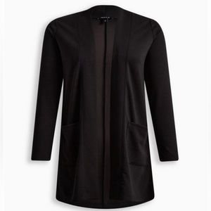 Torrid Studio Cupro Open Front Cardigan EUC Black Plus Size 4
